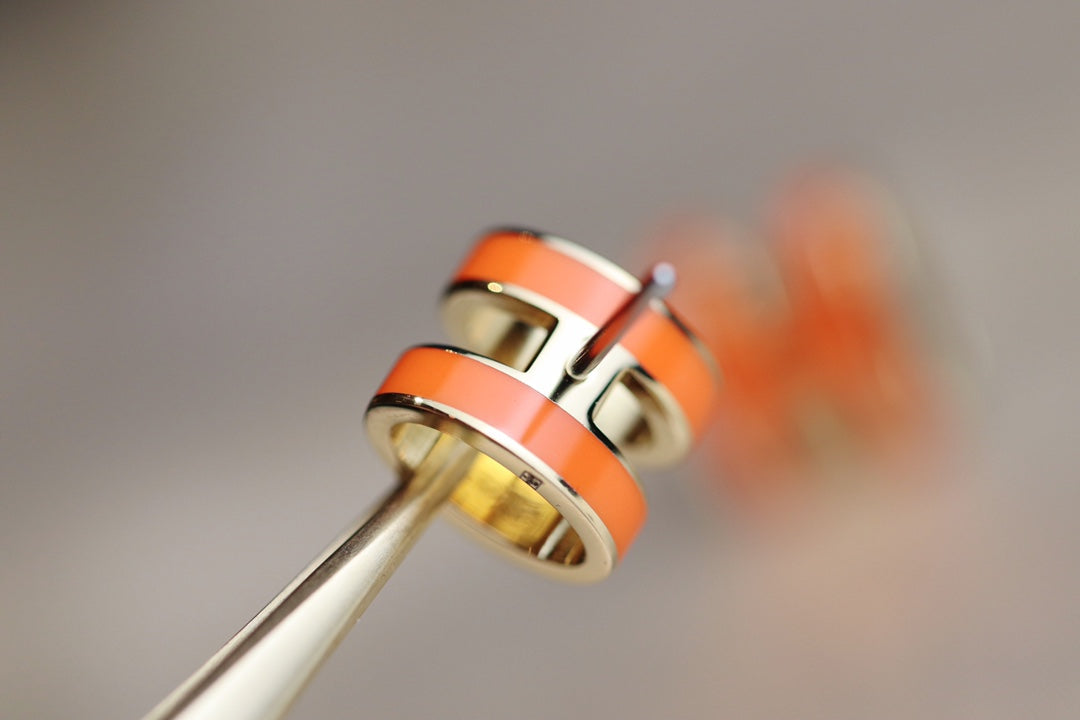 [RAFFINE]MINI POP H EARRINGS ORANGE