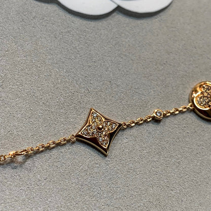[RAFFINE]STAR AND SUN 4 MOTIFS GOLD DIAMONDS BRACELET
