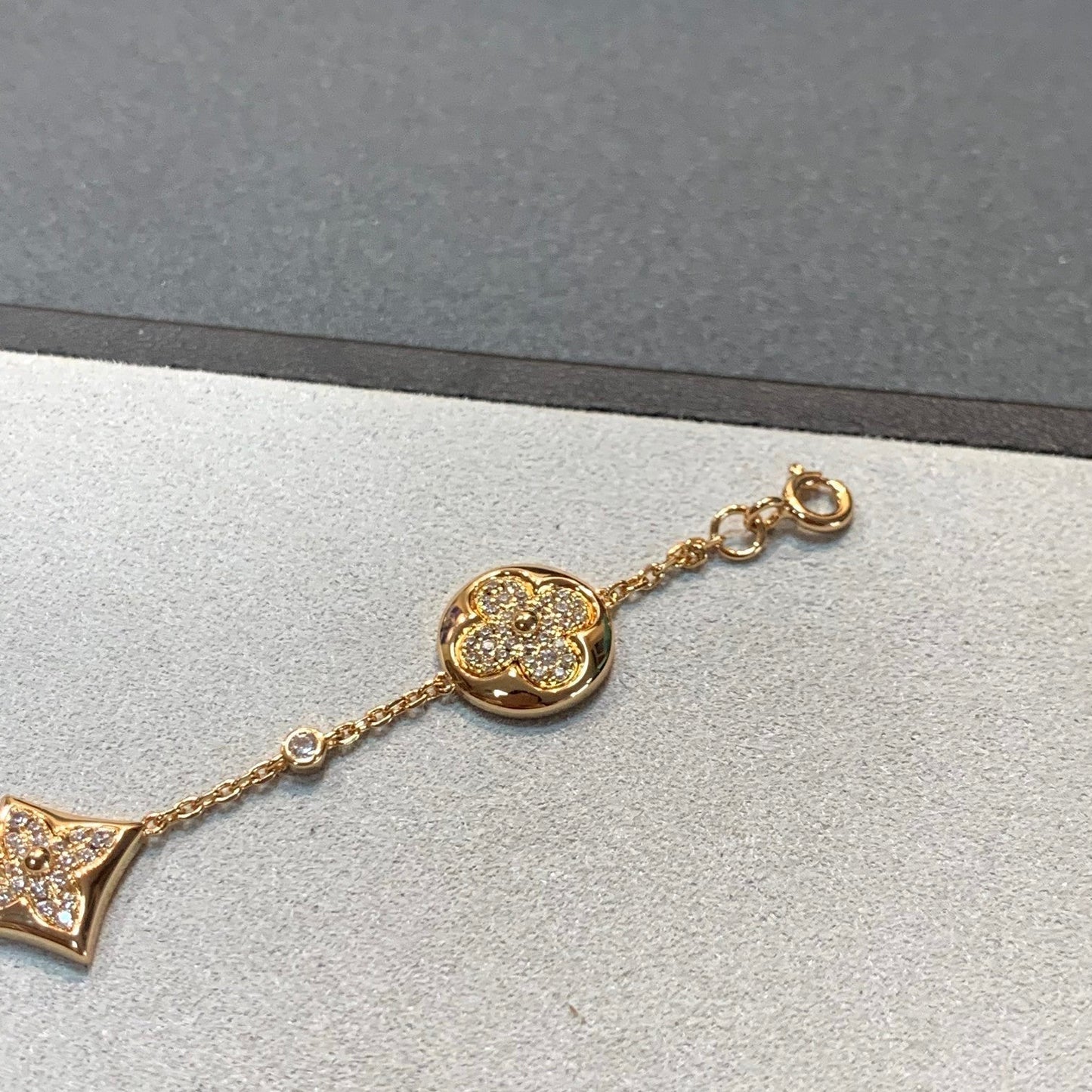 [RAFFINE]STAR AND SUN 4 MOTIFS GOLD DIAMONDS BRACELET