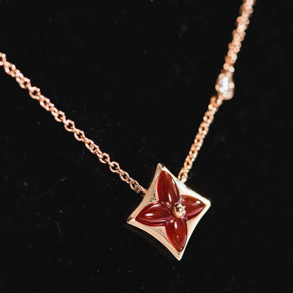 [RAFFINE]STAR NECKLACE PINK GOLD 1 DIAMOND