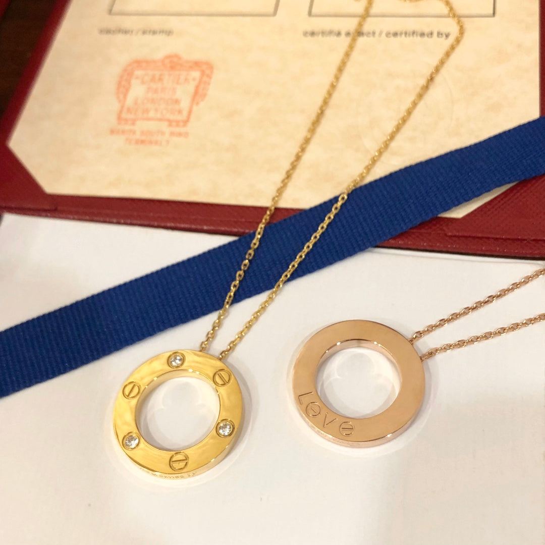 [RAFFINE]LOVE NECKLACE 16MM 3 DIAMONDS
