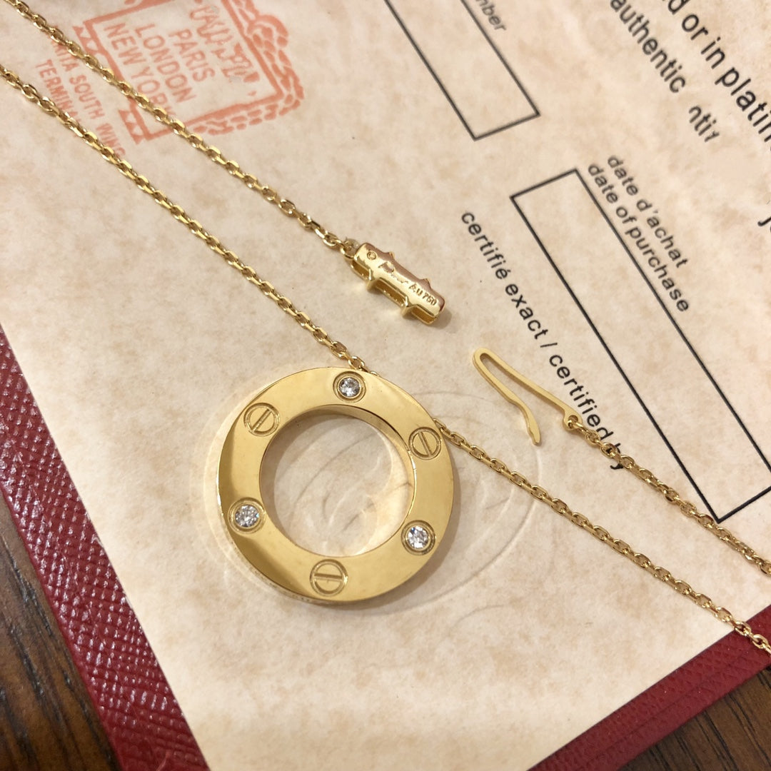 [RAFFINE]LOVE NECKLACE 16MM 3 DIAMONDS