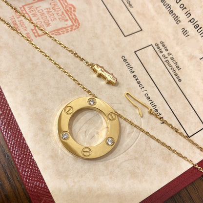 [RAFFINE]LOVE NECKLACE 16MM 3 DIAMONDS