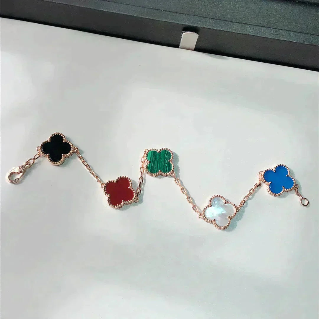 [RAFFINE]CLOVER 5 MOTIFS MULTICOLOR BRACELET
