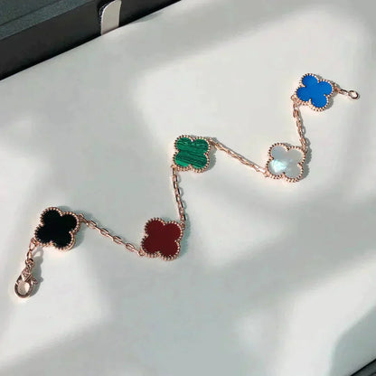[RAFFINE]CLOVER 5 MOTIFS MULTICOLOR BRACELET