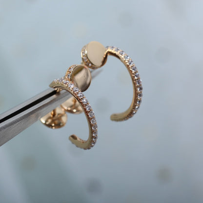[RAFFINE]JUSTE EARRINGS 12.75MM PINK GOLD DIAMOND