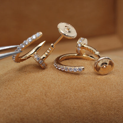 [RAFFINE]JUSTE EARRINGS 12.75MM PINK GOLD DIAMOND