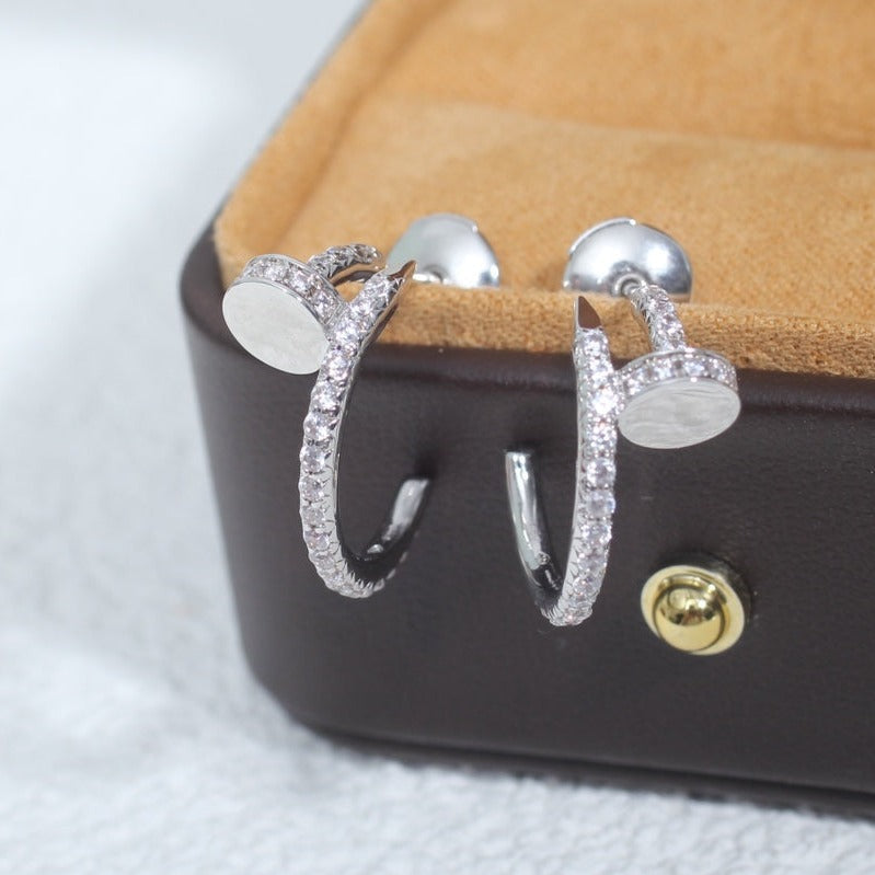 [RAFFINE]JUSTE EARRINGS 12.75MM SILVER DIAMOND