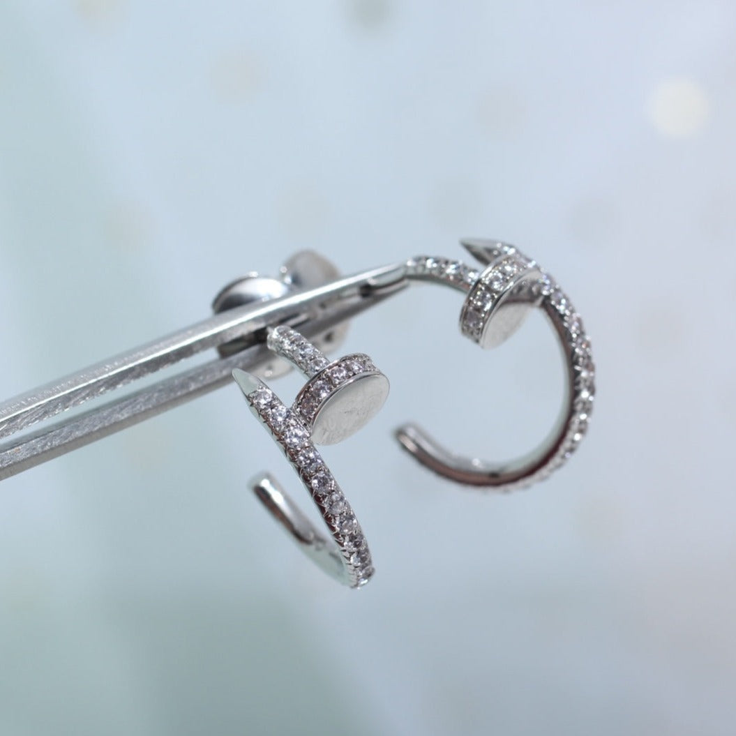 [RAFFINE]JUSTE EARRINGS 12.75MM SILVER DIAMOND