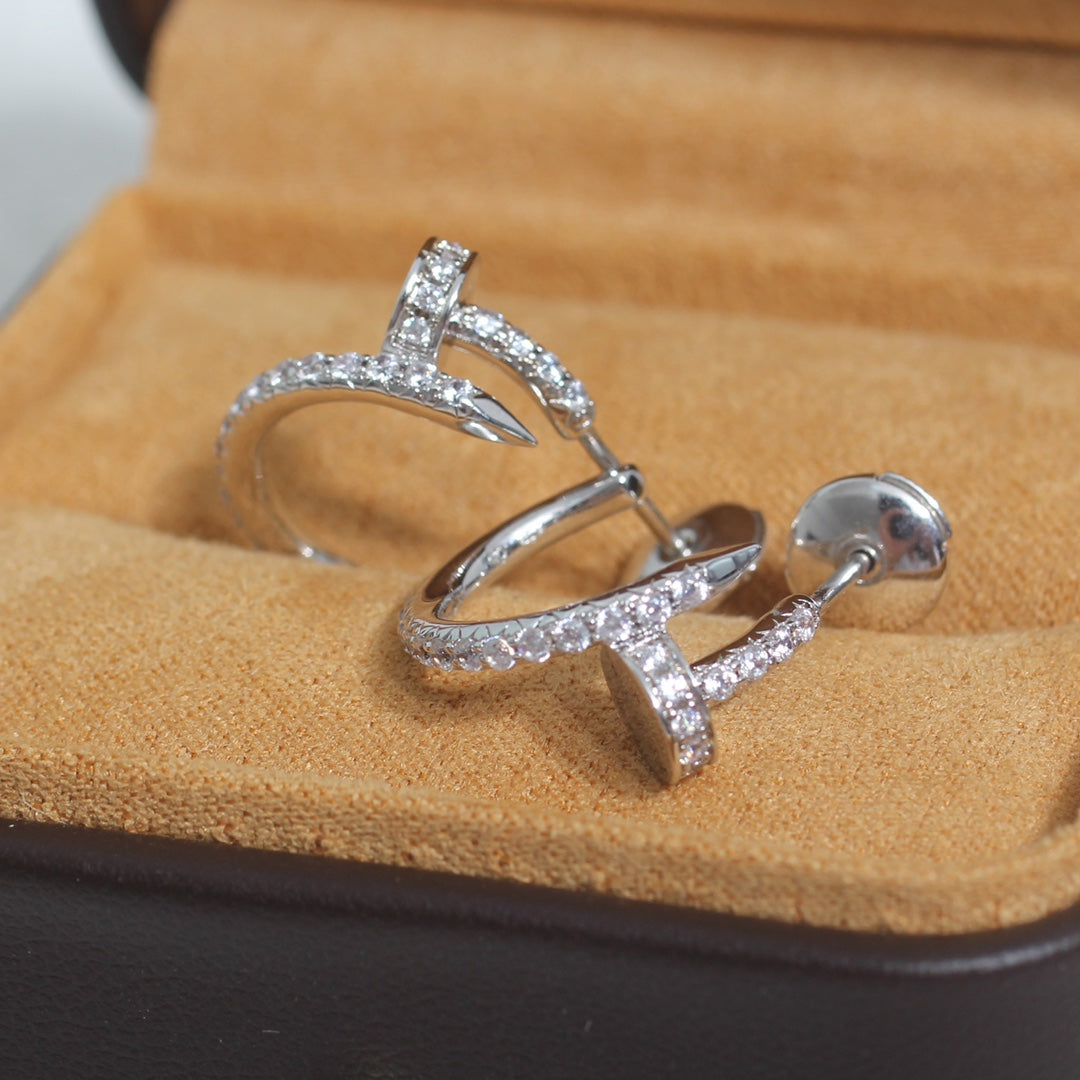 [RAFFINE]JUSTE EARRINGS 12.75MM SILVER DIAMOND