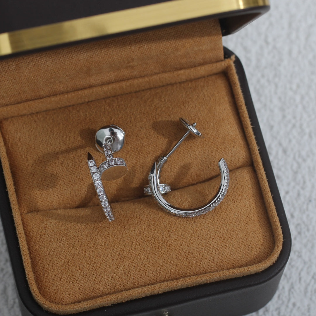[RAFFINE]JUSTE EARRINGS 12.75MM SILVER DIAMOND
