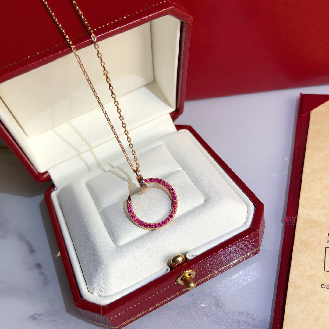 [RAFFINE]JUSTE NECKLACE GOLD RED DIAMONDS