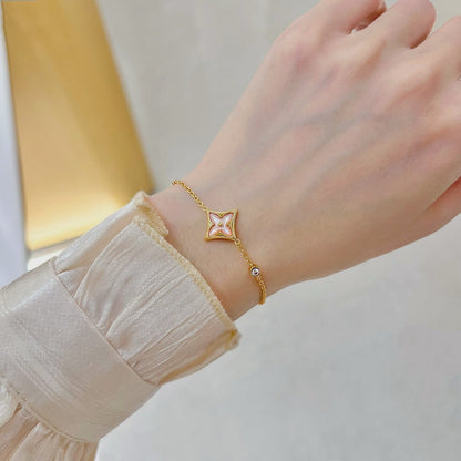 [RAFFINE]STAR 1 DIAMOND PINK GOLD BRACELET