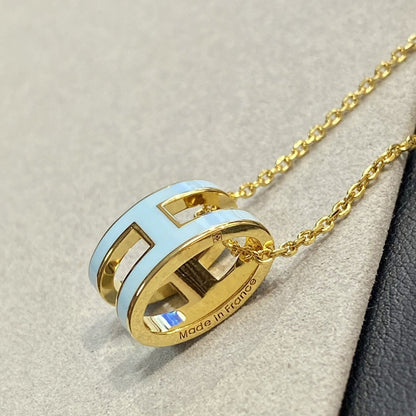 [RAFFINE]POP H LIGHT BLUE NECKLACE