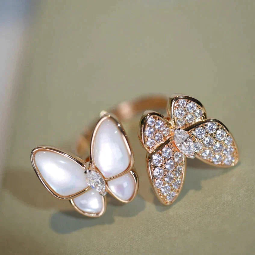[RAFFINE]TWIN BUTTERFLY DIAMOND MOP RING