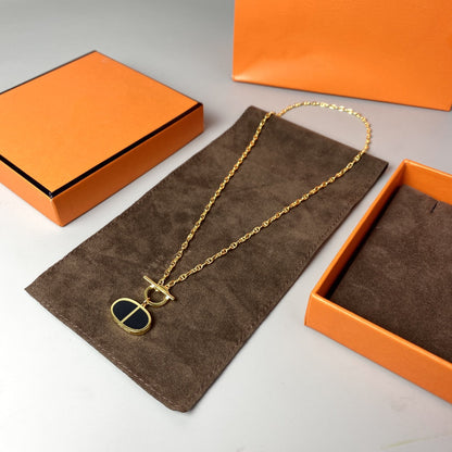 [RAFFINE]CHAINE VERSO BLACK CERAMIC NECKLACE