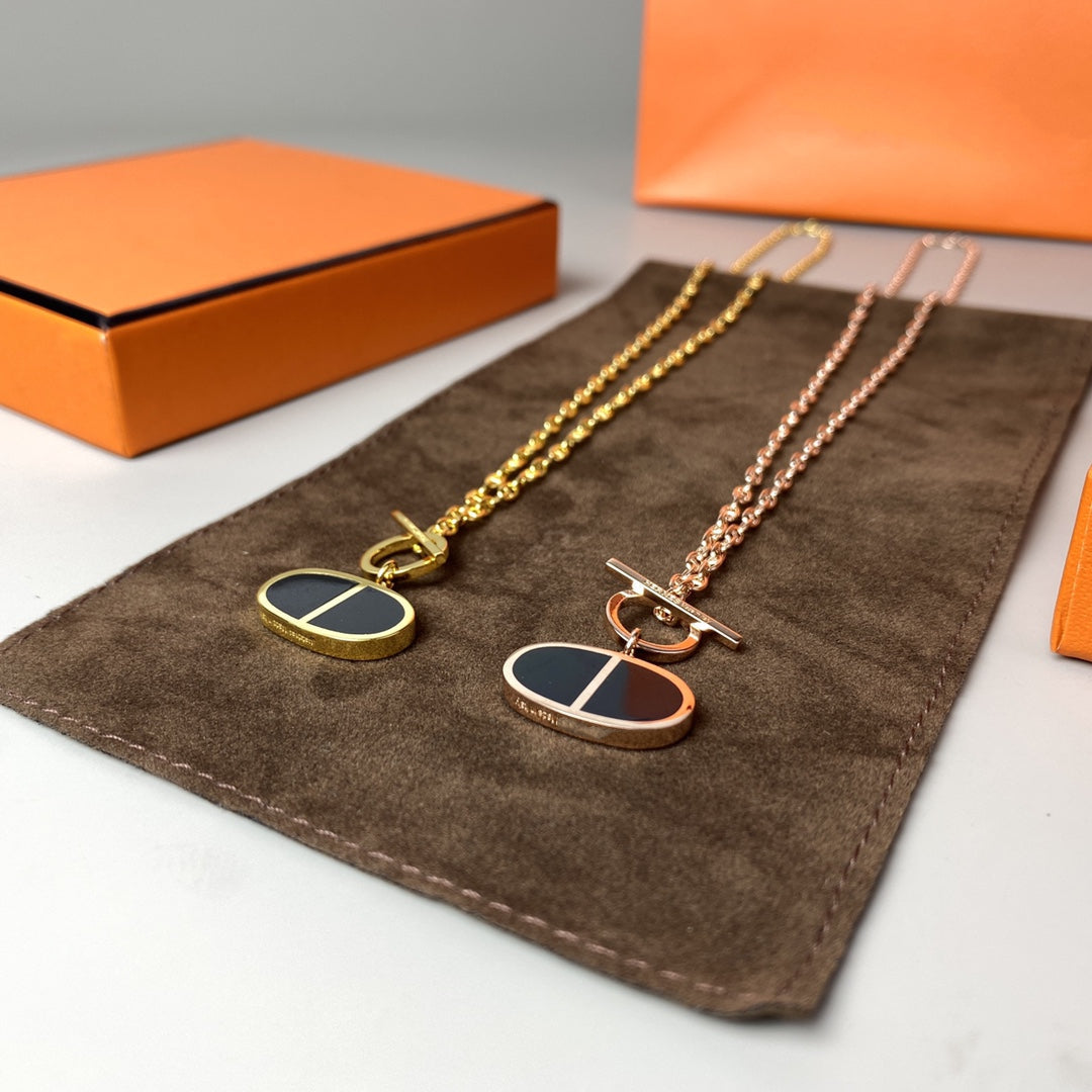 [RAFFINE]CHAINE VERSO BLACK CERAMIC NECKLACE