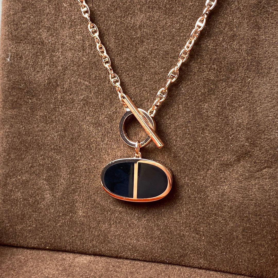 [RAFFINE]CHAINE VERSO BLACK CERAMIC NECKLACE