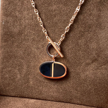 [RAFFINE]CHAINE VERSO BLACK CERAMIC NECKLACE
