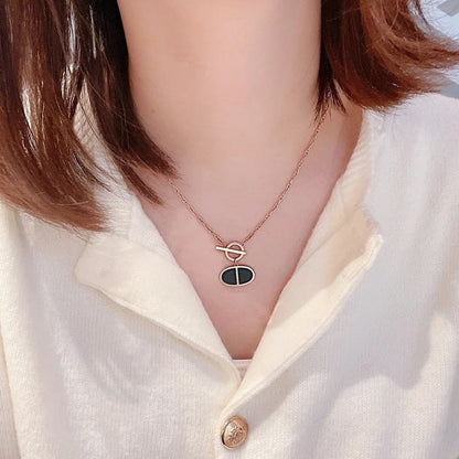 [RAFFINE]CHAINE VERSO BLACK CERAMIC NECKLACE