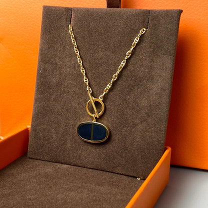 [RAFFINE]CHAINE VERSO BLACK CERAMIC NECKLACE