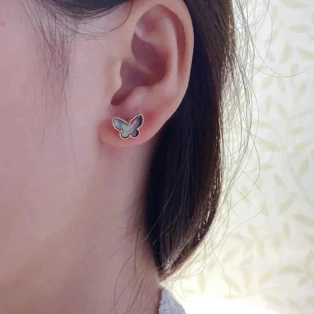 [RAFFINE]BUTTERFLY DARK MOP  EARRINGS