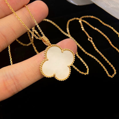 [RAFFINE]CLOVER 25MM MOP LARGE PENDANT NECKLACE