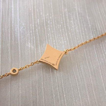 [RAFFINE]COLOR STAR CARNELIAN PINK GOLD DIAMOND BRACELET