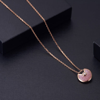 [RAFFINE]AMULETTE ROSE GOLD PINK MOP NECKLACE