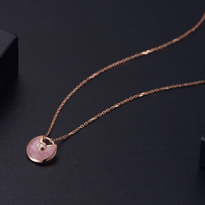 [RAFFINE]AMULETTE ROSE GOLD PINK MOP NECKLACE