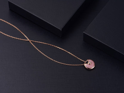 [RAFFINE]AMULETTE ROSE GOLD PINK MOP NECKLACE