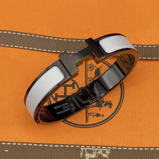 [RAFFINE]H BRACELET 12MM BLACK WHITE CERAMIC