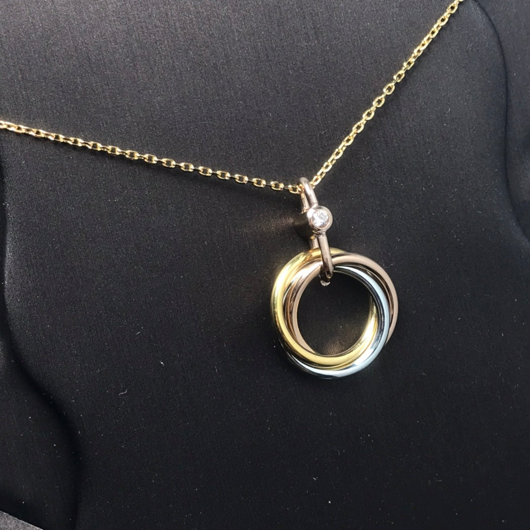 [RAFFINE]TRINITY SILVER GOLD PINK GOLD NECKLACE