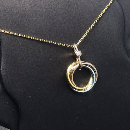 [RAFFINE]TRINITY SILVER GOLD PINK GOLD NECKLACE