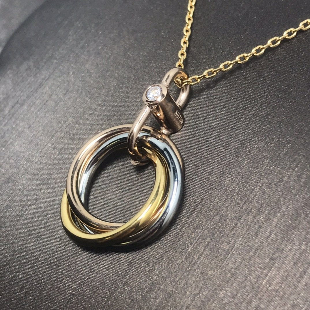 [RAFFINE]TRINITY SILVER GOLD PINK GOLD NECKLACE