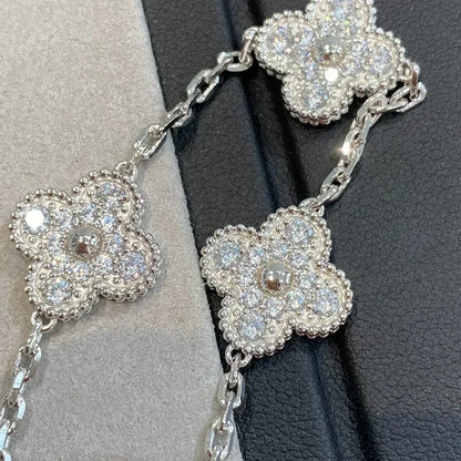 [RAFFINE] CLOVER 5 MOTIF FULL DIAMOND BRACELET COLLECTION
