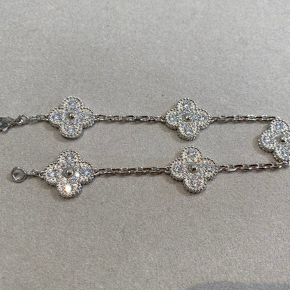 [RAFFINE] CLOVER 5 MOTIF FULL DIAMOND BRACELET COLLECTION