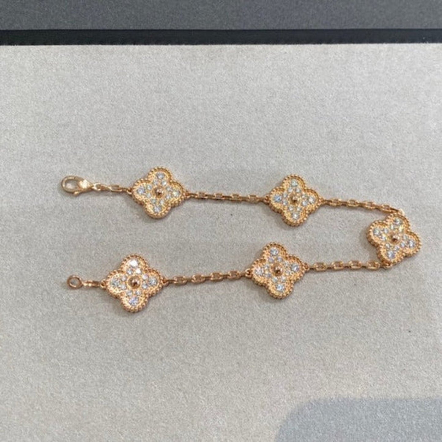 [RAFFINE] CLOVER 5 MOTIF FULL DIAMOND BRACELET COLLECTION