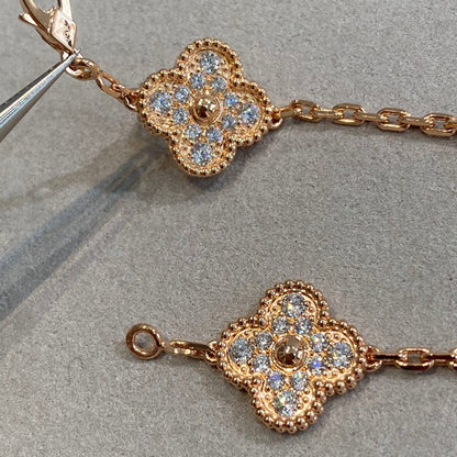 [RAFFINE] CLOVER 5 MOTIF FULL DIAMOND BRACELET COLLECTION