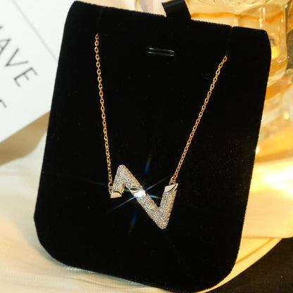 [RAFFINE]VOLT SILVER DIAMOND PEDANT NECKLACE