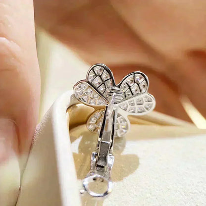 [RAFFINE]CLOVER COMOS DIAMOND EARRINGS SILVER