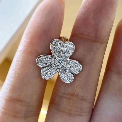 [RAFFINE]CLOVER COMOS DIAMOND EARRINGS SILVER