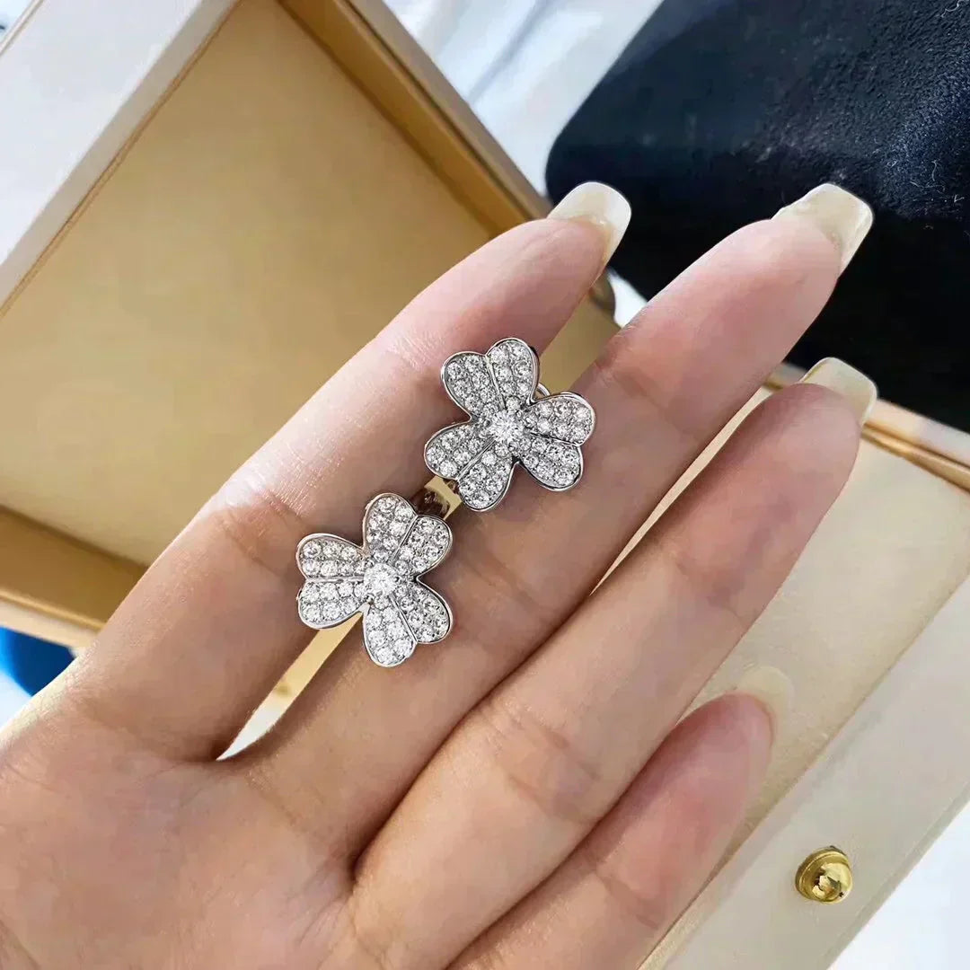 [RAFFINE]CLOVER COMOS DIAMOND EARRINGS SILVER