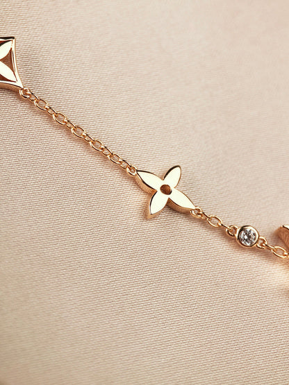 [RAFFINE]STAR AND SUN 7 MOTIFS GOLD BRACELET