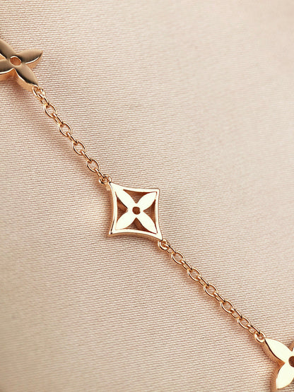 [RAFFINE]STAR AND SUN 7 MOTIFS GOLD BRACELET