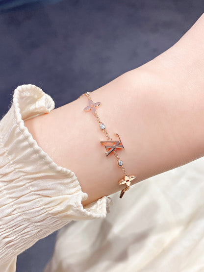 [RAFFINE]STAR AND SUN 7 MOTIFS GOLD BRACELET