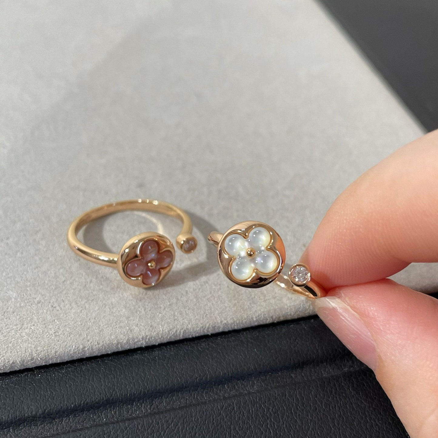 [RAFFINE]SUN 1 DIAMOND PINK MOP RING