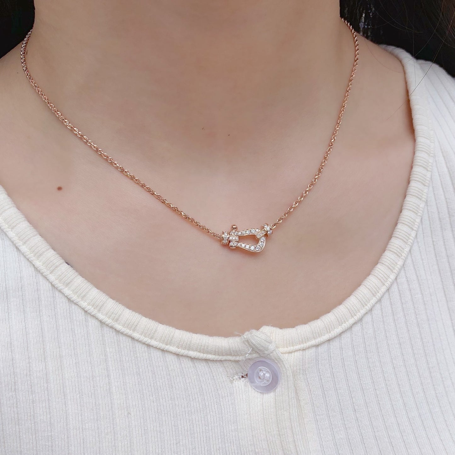 [RAFFINE]FORCE 10 PINK GOLD DIAMOND NECKLACE