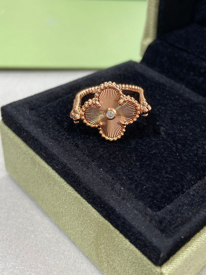 [RAFFINE]CLOVER RIVERSIBLE PINK GOLD RING