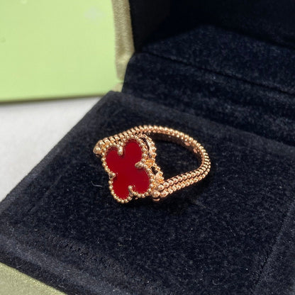 [RAFFINE]CLOVER RIVERSIBLE PINK GOLD RING